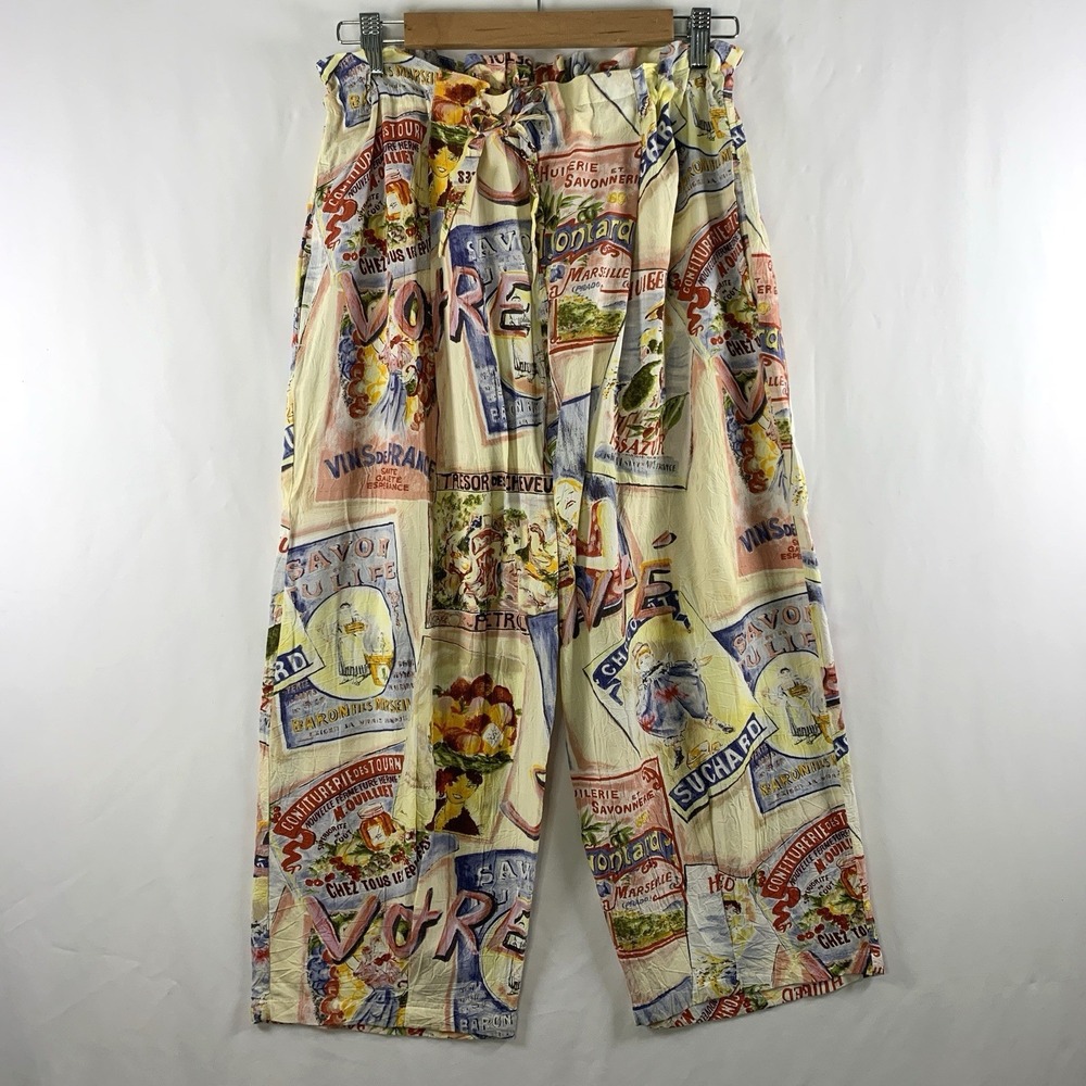 VTG Jams World Voltre Sante Womens Parisian Pleated Pants Size L Resort Vacation